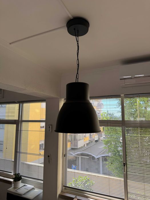 Candeeiro Suspenso IKEA HEKTAR 38cm–Cinzento Escuro–Excelente Estado