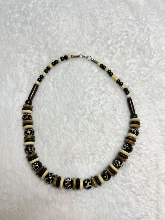 Piękny egzotyczny naszyjnik wood drewno 2