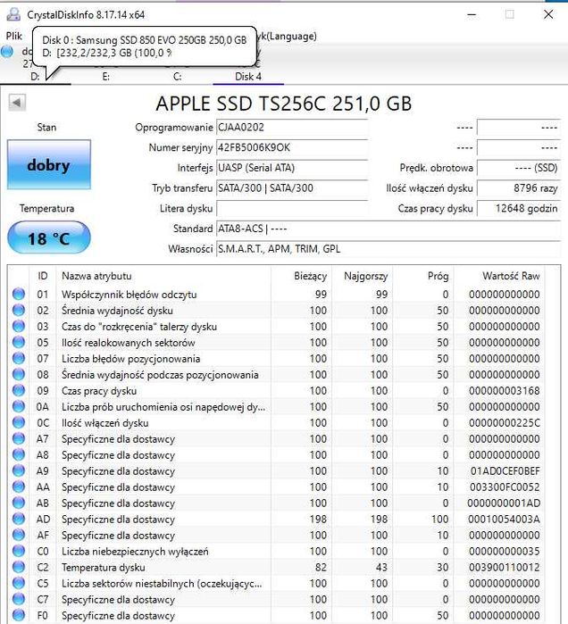 Dysk SSD Toshiba TS256C 256GB 2,5" SATA
