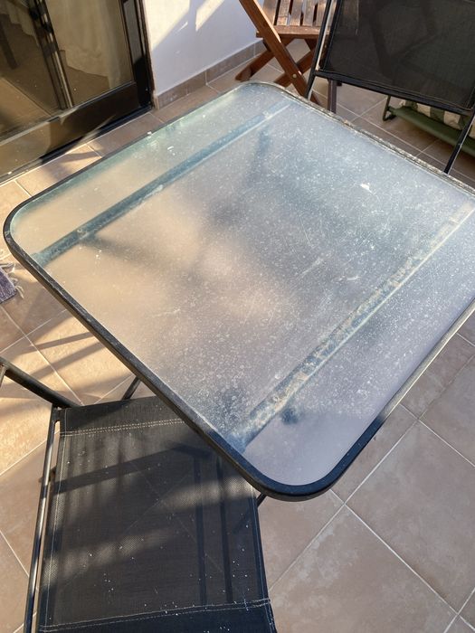 Mesa Exterior Vidro com cadeiras