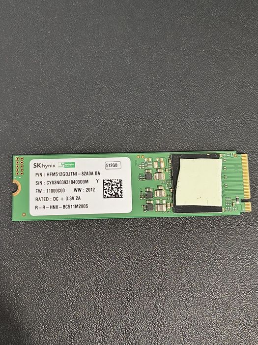 Накопичувач Hynix 512 ГБ SSD M.2 PCIe 3.0 NVMe, є оплата частинами