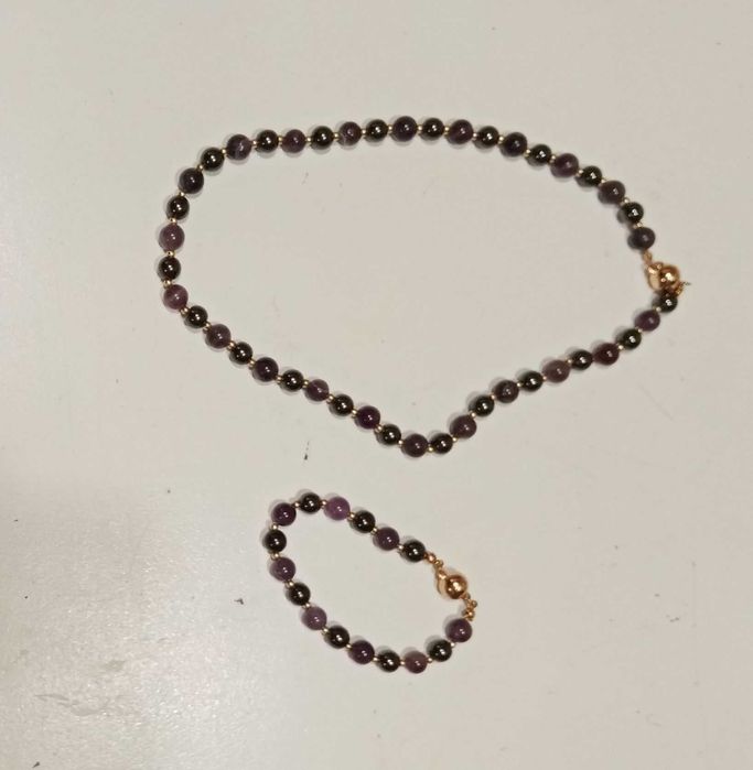 ametyst - naszyjnik i bransoletka damska