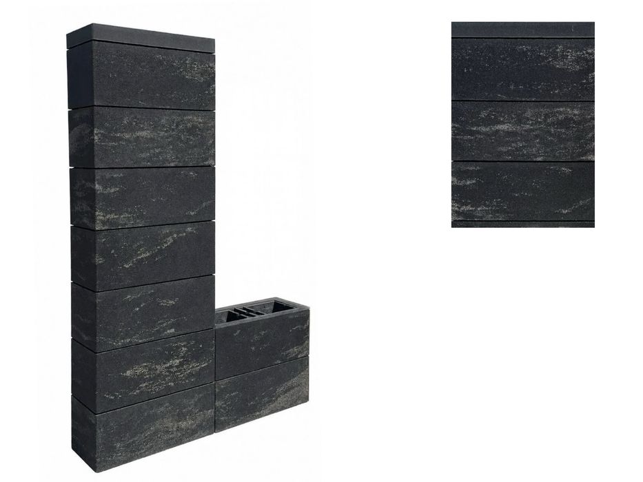 Pustaki ogrodzeniowe 50x20x20 VANTAGE bloczki ogrodzeniowe ogrodzenie CARBON