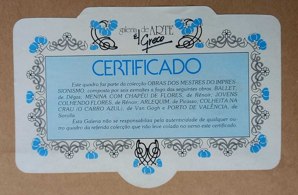 Vende-se 2 quadros Renoir e 1 Van Gogh