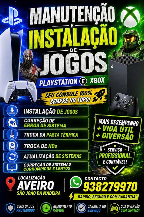 Manutenção e instalação de jogos para consoles
