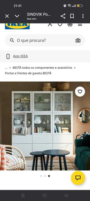 Portas IKEA, SINDIK, branco, para móvel BESTA - 4 unid