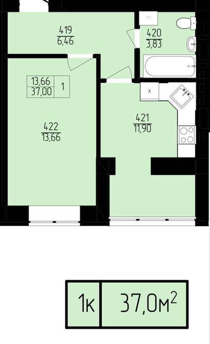 Однокімнатна квартира з розтермінуванням в новобудові
