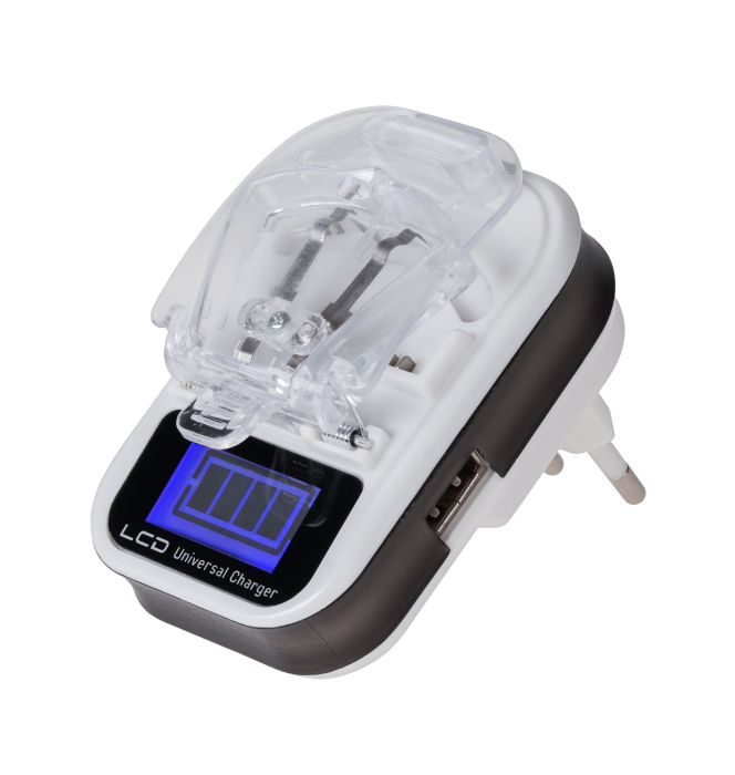 Uniwersalna Ładowarka smartfonowa do baterii Płaskich z LCD