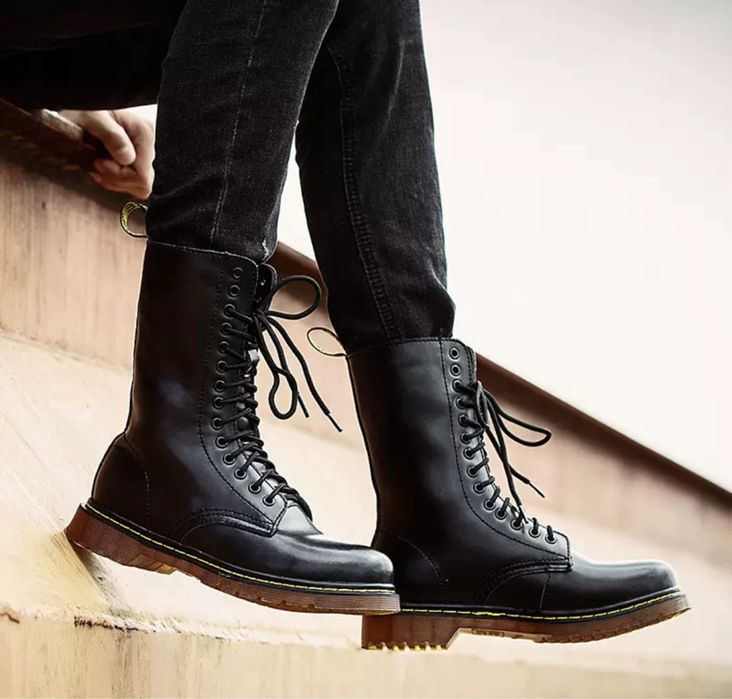Combat Boots glany kozaki oficerki unisex 14 dziurek wysokie Dr Martin