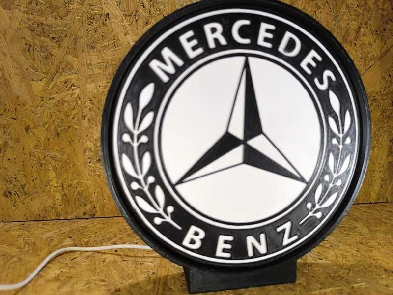 Lightbox luminaria decorativa Mercedes-Benz 2 cores