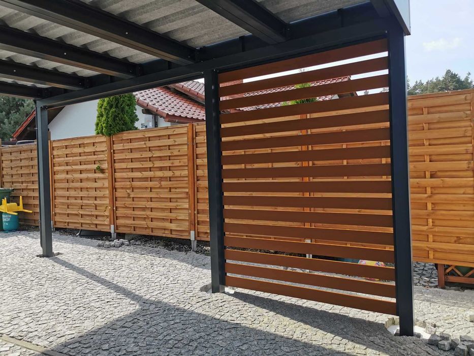 WIATA Garażowa Samochodowa na 2-Auta ze 2 ściankami  CARPORT