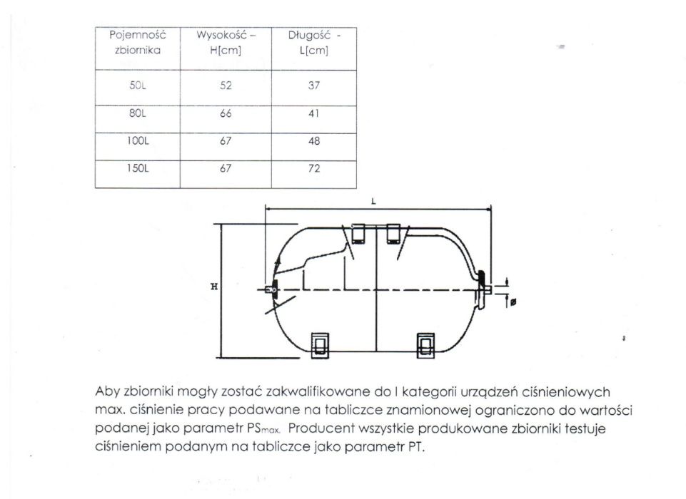 Zbiornik hydroforowy przeponowy poziomy 100L IBO Mocny Solidny!