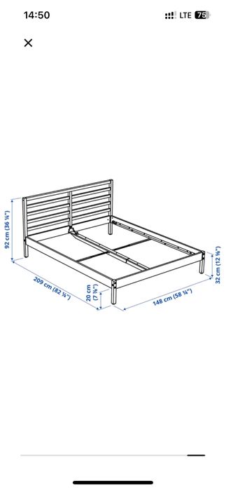 Rama łóżka Ikea Tarva 140x200