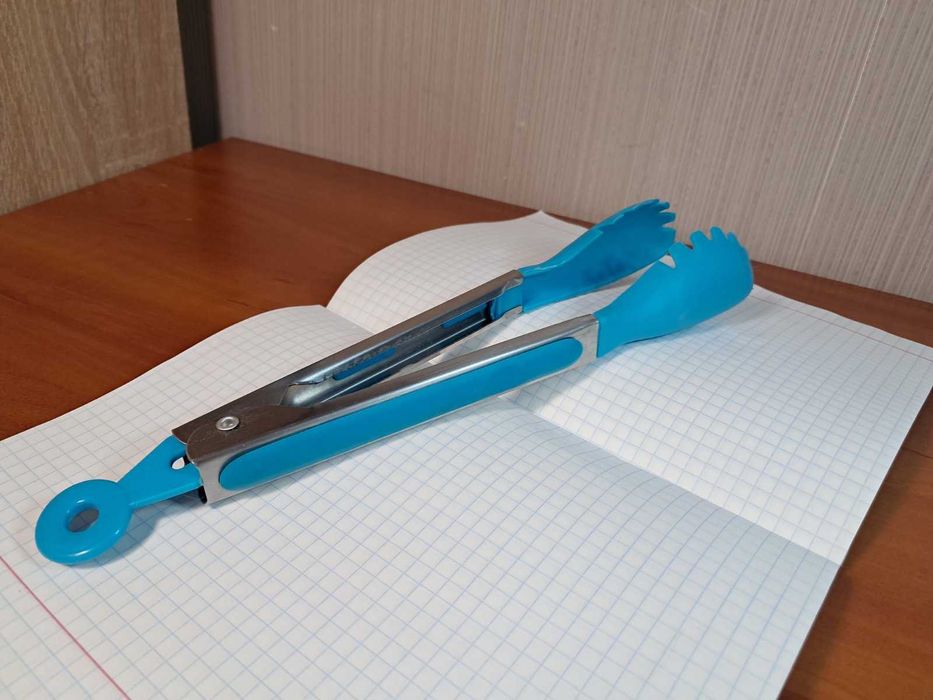 Щипці кухонні силіконові з ручкою з нержавіючої сталі 26см