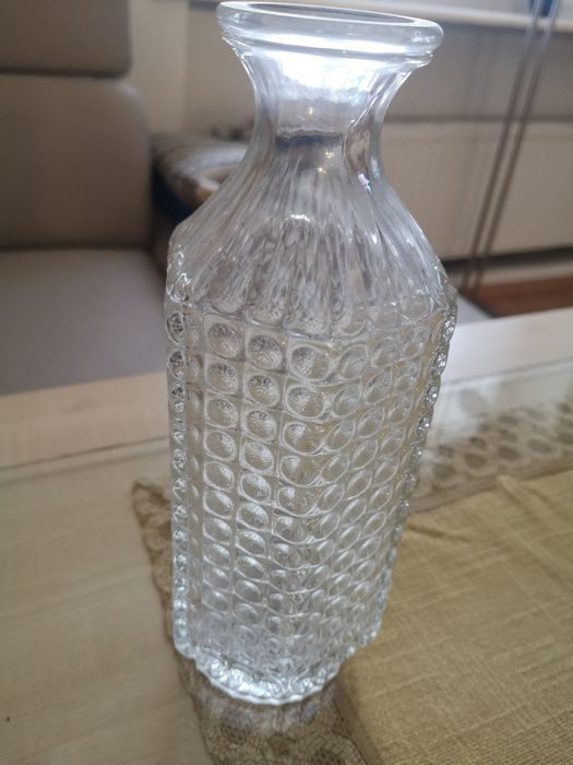 Wazon szklany PRL w kółka