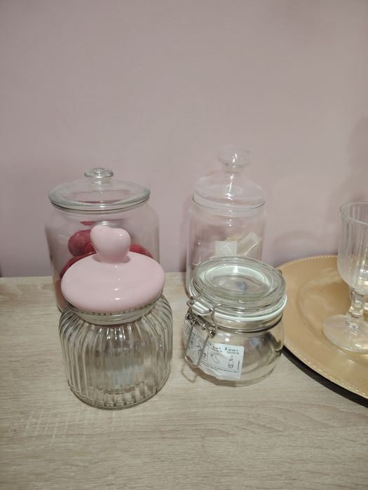 Conjunto de frascos de vidro