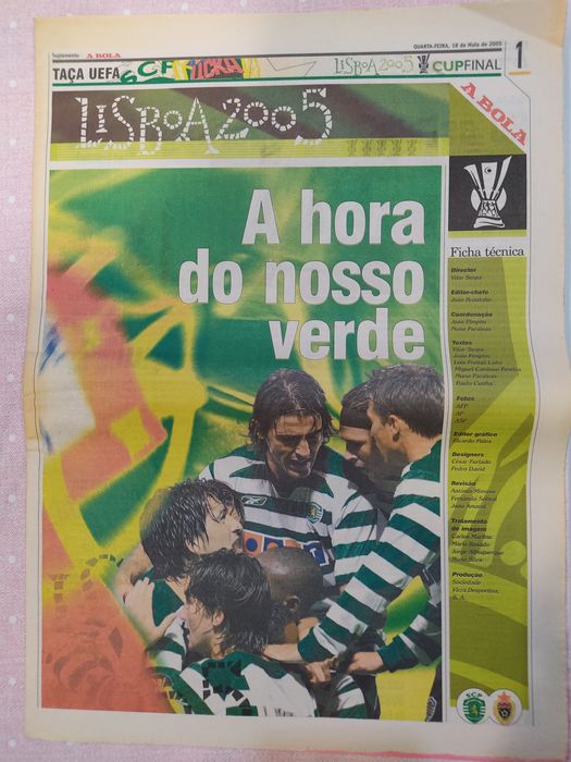 Suplemento especial A Bola Sporting CSKA final taça UEFA 2005