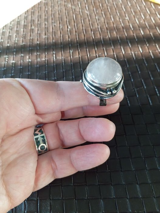 Pierścionek, pierścień, kolos, srebro oksydowane 925.