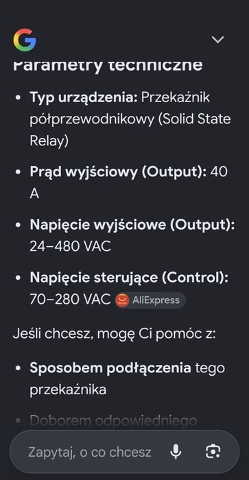 Jednofazowy przekaznik  półprzewodnikowy