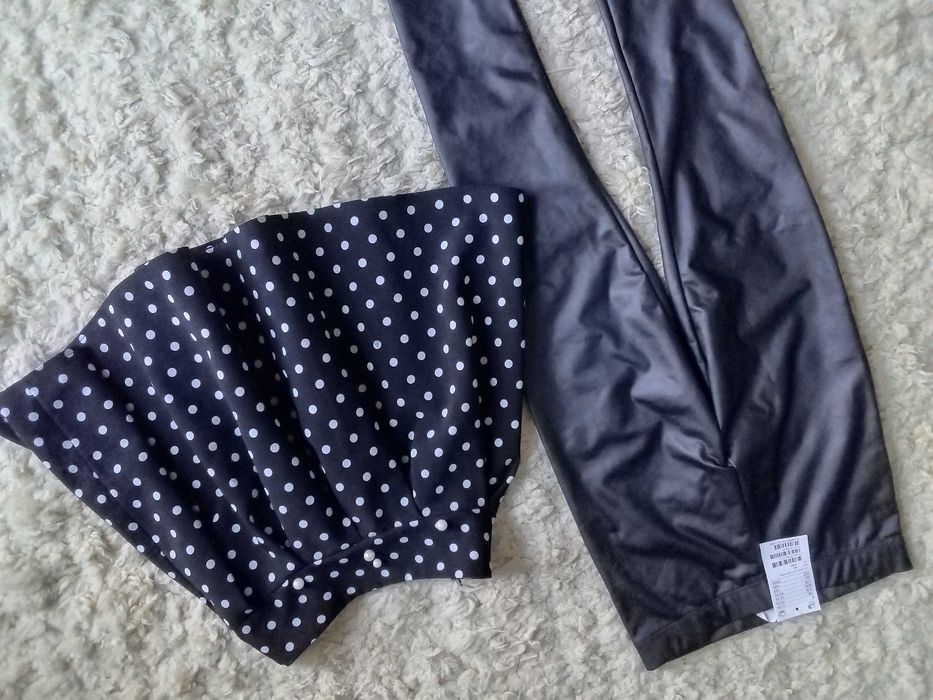 NOWE legginsy dziewczęce h&m spódniczka czarne 9-10 lat 140 cm