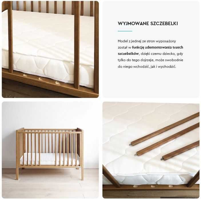 Łóżeczko niemowlęce Stardust Cot 120×60 vintage Woodies