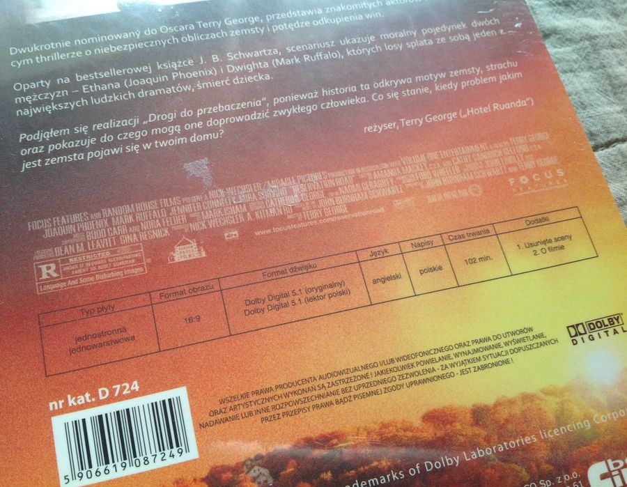 Droga do przebaczenia DVD nowe w folii
