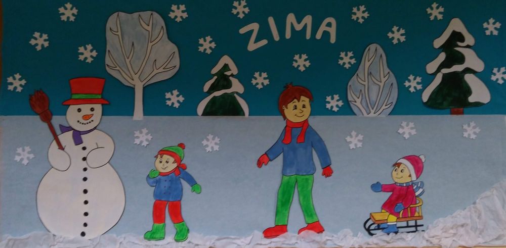 Zimowa dekoracja na gazetkę szkolną