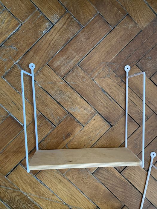 Półki String metalowo drewniane regały półka