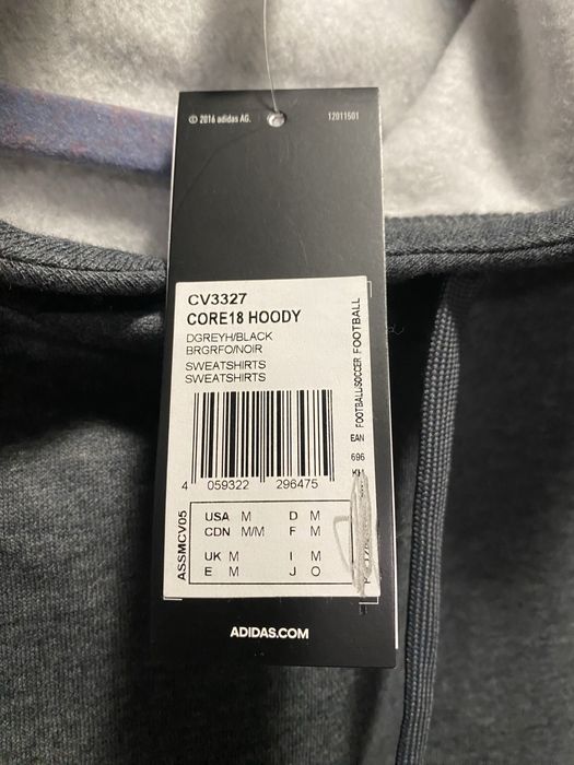 Adidas bluza męska Core 18 Hoody rozmiar M,L,XL