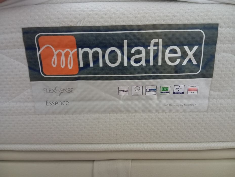 Cama sommier com base elevatória, cabeceira, colchão MOLAFLEX 160X200