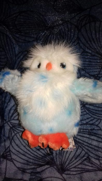 Мягкая игрушка сова голубая совушка игрушка филин.