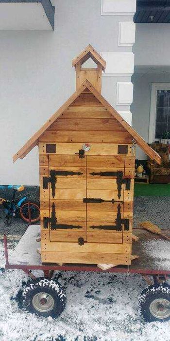 Wędzarnia drewniana ogrodowa z olchy, jodły, według własnego projektu