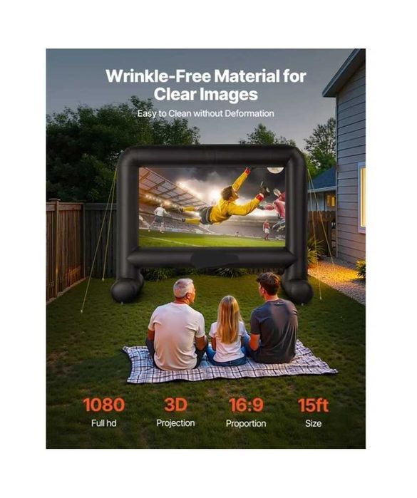 Excelente Tela de Cinema 263 x 147 cm com projetor Optoma HDMI