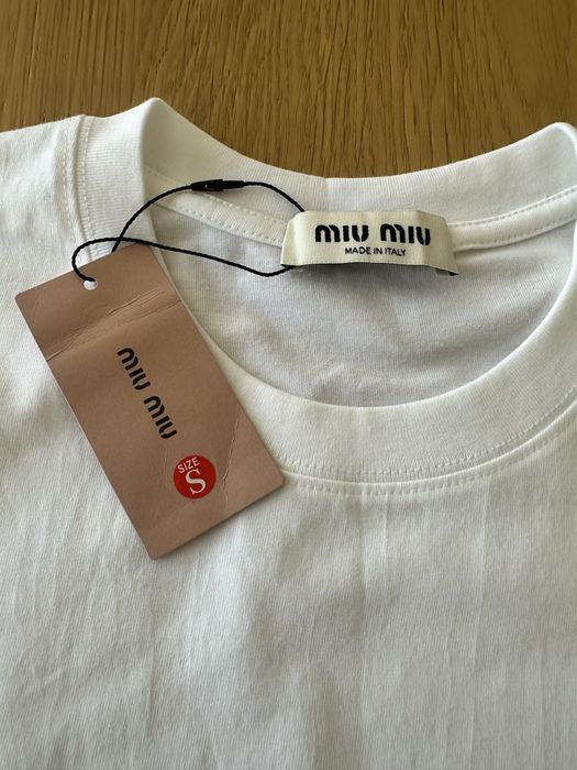 T-Shirt koszulka  Miu Miu bialy- rozm.S/M
