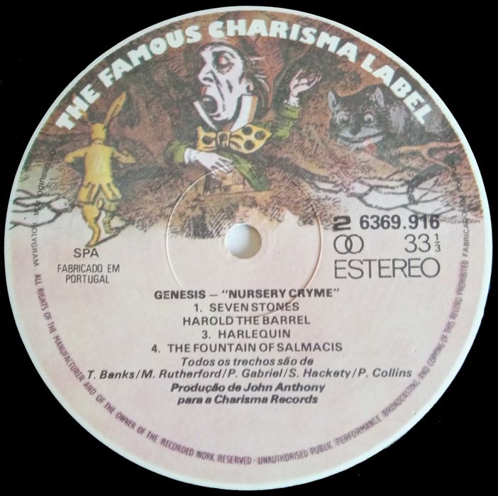 Genesis	- - - - -	Nursery Cryme	- - - - -	LP