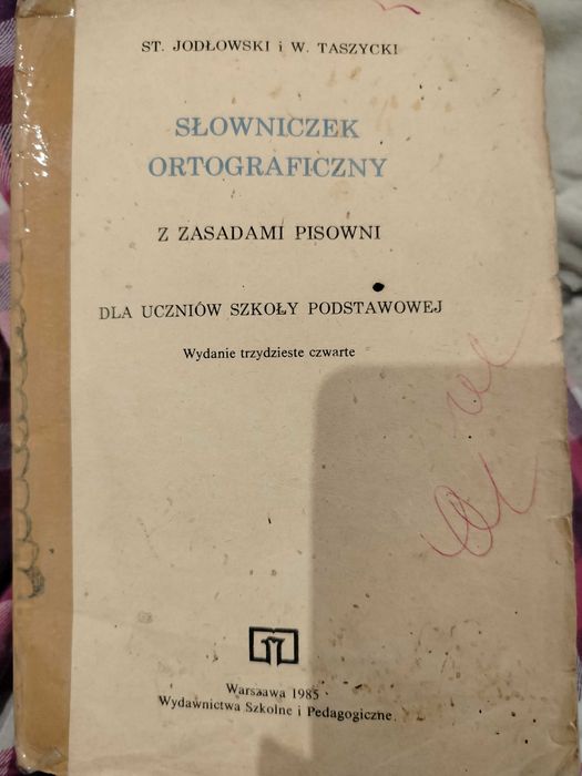 Słowniczek ortograficzny z zasadami pisowni dla uczniów 1985