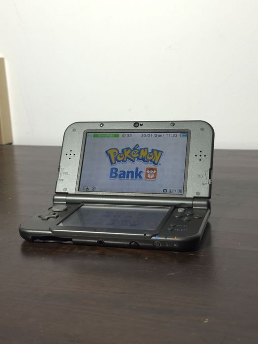 Nintendo New 3DS XL czarny – górny IPS, Pokémon Bank, oryginalna, nieprzerabiana