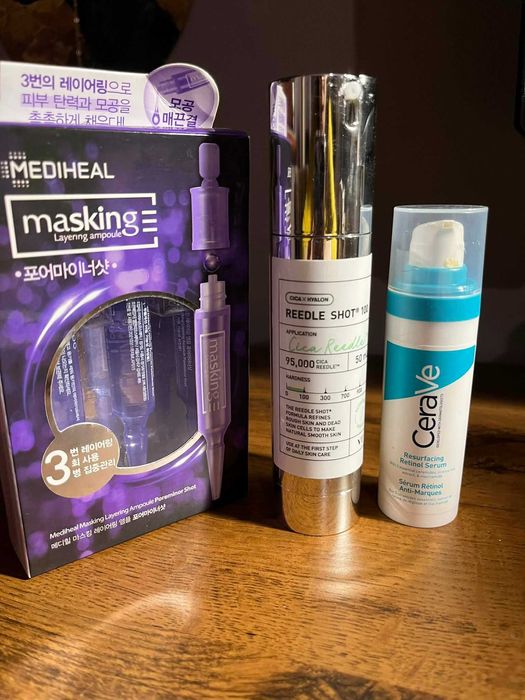 Zestaw Cerave Retinol Serum VT Cica Reedle Shot 100 Mediheal Poreminor