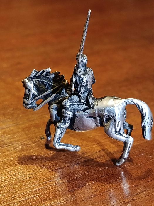 Escultura Cavalo Prata Portuguesa Alcino Contrastada 833