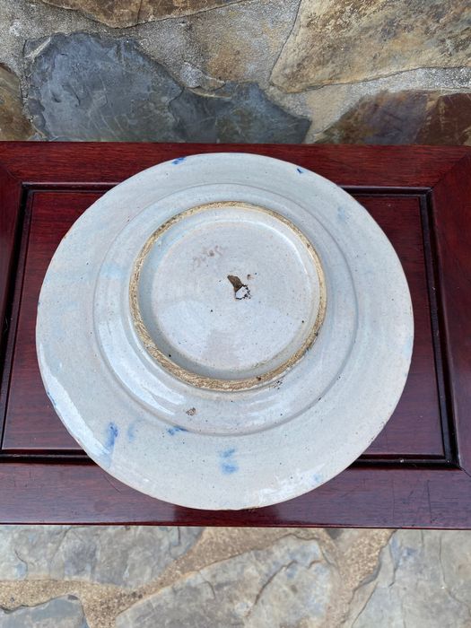 Prato Catalão Faiança Antiga Séc XVIII 23,5 cm Peça Museu