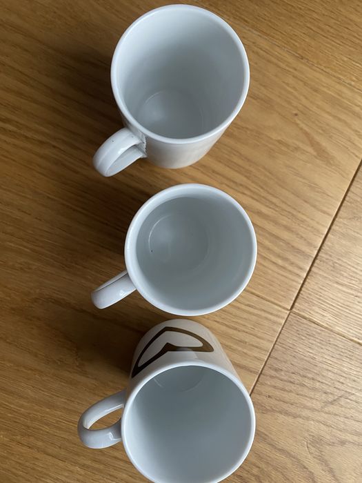 3 kubki ceramiczne Galzone literki A i K i serce