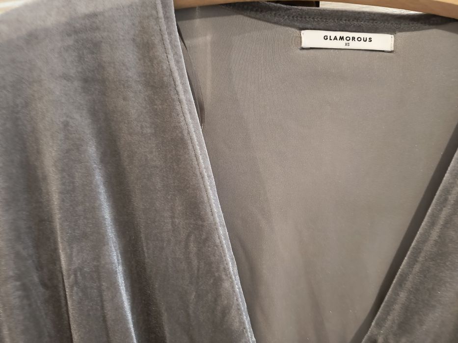 Kombinezon aksamitny popielaty Glamorous rozm.S/M