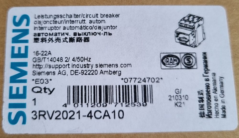 Siemens 3RV2021-4AA10