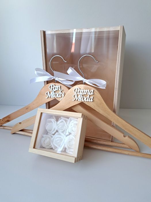 Boho pudełko na obrączki koperty Wieszaki ślubne pleksi przezroczyste