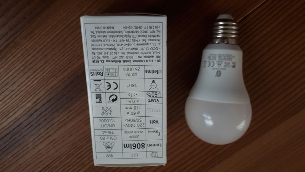 Żarówka LED EGLO 9W E27 806LM 3000K Ściemnialna 11684