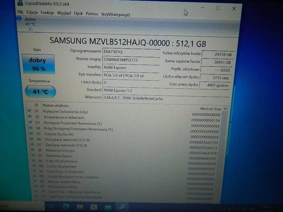 Dysk Samsung 512GB NVMe