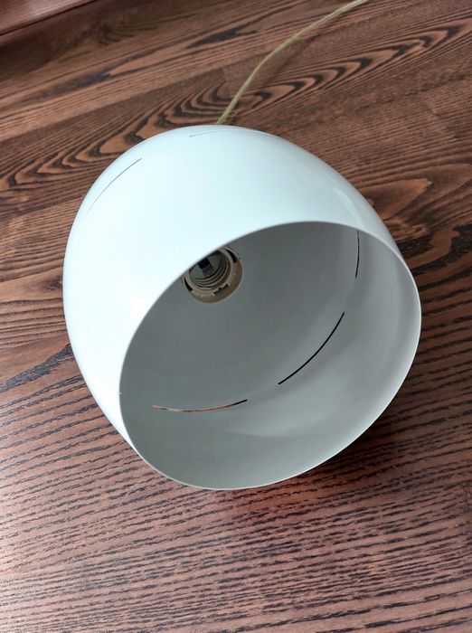 Lampa wisząca, metalowa, biała