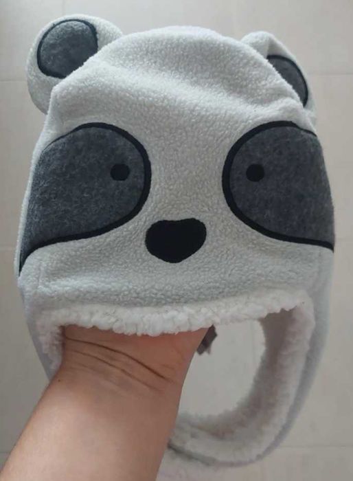 Gorro cinzento “urso com orelhas”, Benetton, 6-7 anos, NOVO etiquetado