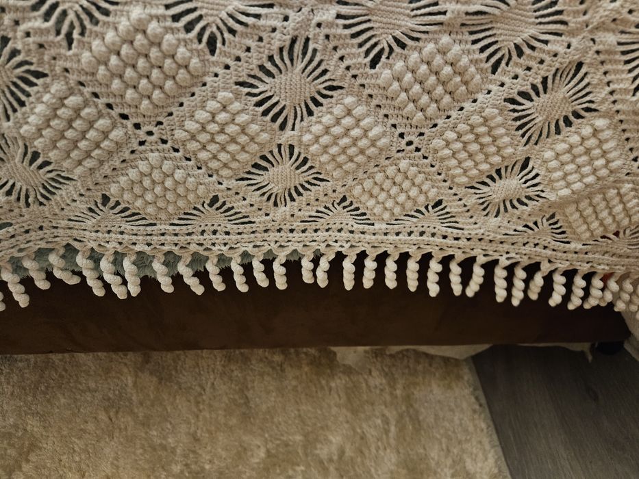 Coberta de renda feita à mão-Cama de casal
