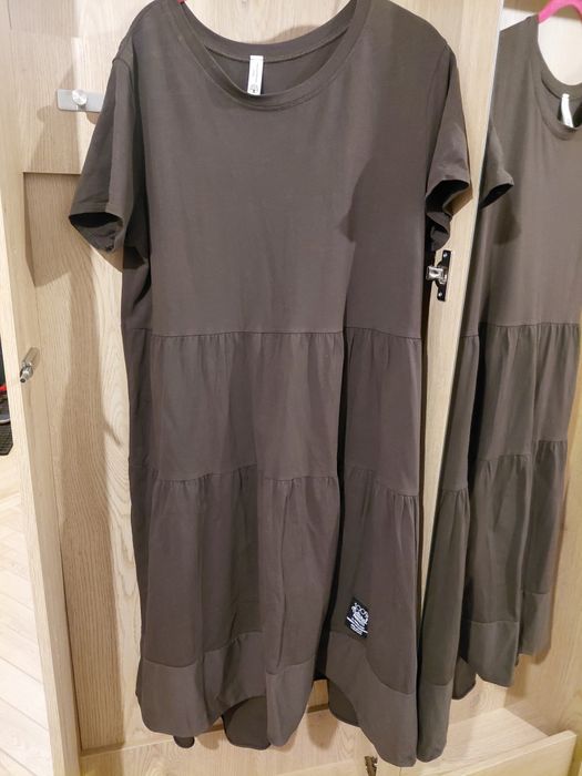 Sukienka lato bawełna 46 48 50 czekoladowa